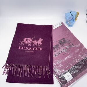 Coach 18782 Horse And Carriage Cashmere Muffler Scarf Rose Plum NWT Org $195